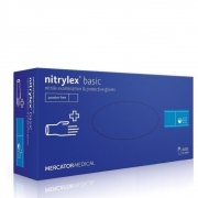 Рукавички нітрилові MERCATOR Nitrylex Basic неопудренні XL, (200 шт/пач), блакитні