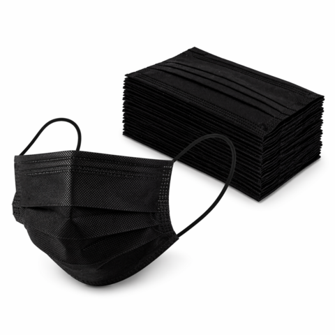 Маски одноразові (50 шт/уп), чорні
