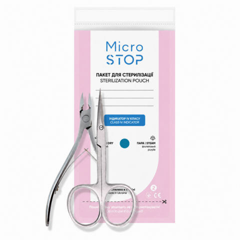 Пакети для стерилізації Microstop White з індикатором 4 класу 100*200 (100шт/уп) рожеві