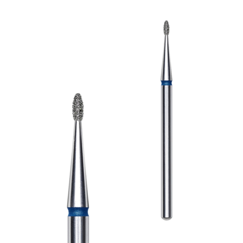 Фреза алмазна STALEKS Олива закруглена 1.6*3.4мм, синя