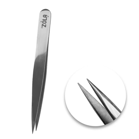 Пінцет професійний для брів Zola Silver, точковий