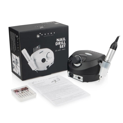 Фрезер для манікюру BUCOS ZS-601 PRO 45W 35000 об + 6 фрез, чорний