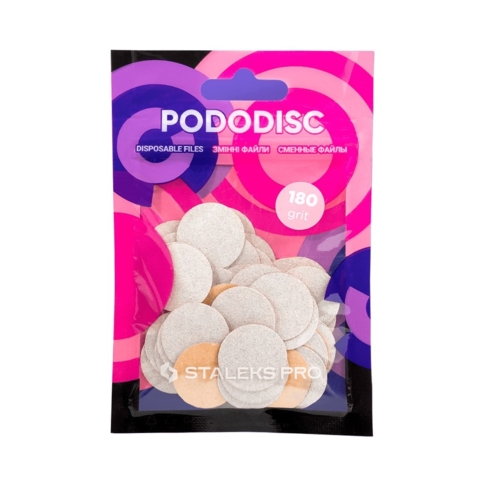 Файли змінні білі для педикюрного диска STALEKS PRO PODODISC М 180 гріт (50 шт)