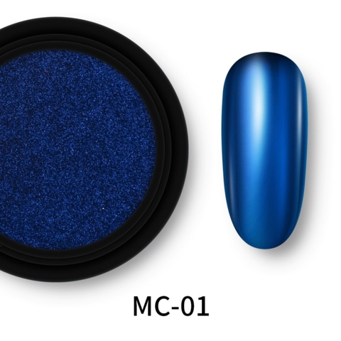 Втирка для ногтей MC-01, глянцевая синяя