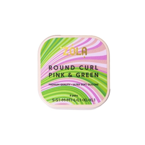 Набор силиконовых бигуди Zola Round Curl Pink & Green (S, S1, M, M1, L, L1, XL, XL1)