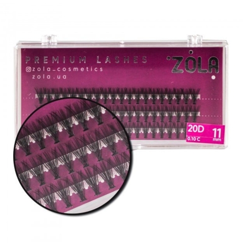 Ресницы-пучки Zola 20D, 11 мм