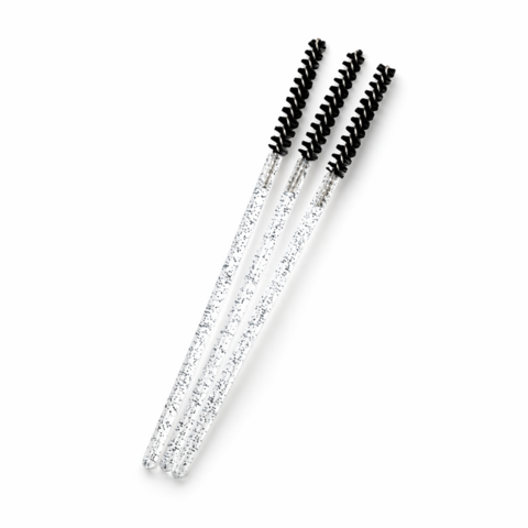 Щеточка для ресниц нейлоновая глиттерная 2.5 см, чорная (50шт/уп) 