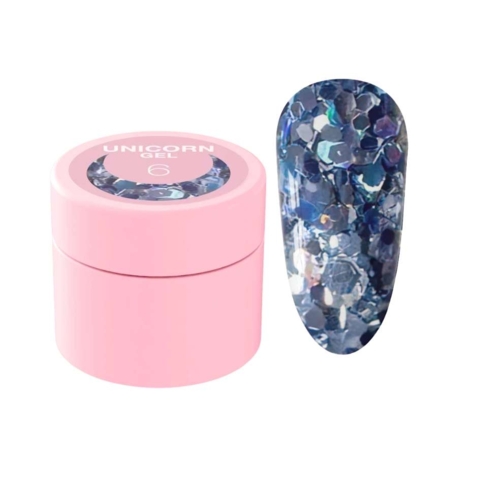 Блесточки для ногтей Luna Unicorn Gel №6, 5  мл
