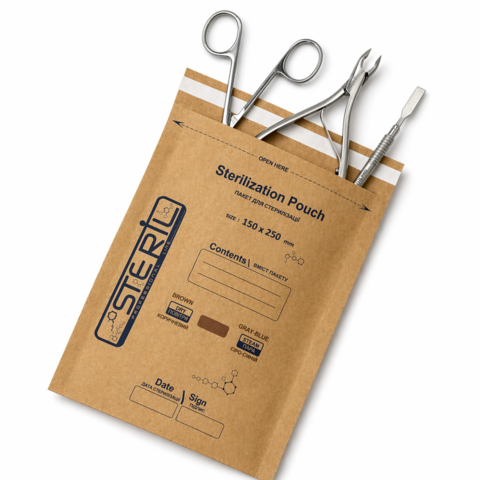 Пакети для стерилізації ProSteril, 150*250 PK B, Бурий Крафт (100шт/уп)