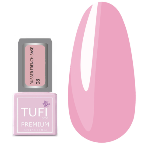 База TUFI profi Rubber French №008 Рожевий захід, 8 мл