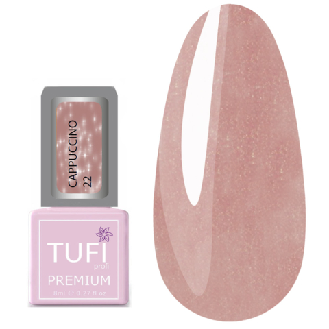 Гель-лак TUFI profi Premium Cappuccino №22 Пудровый с блеском, 8 мл