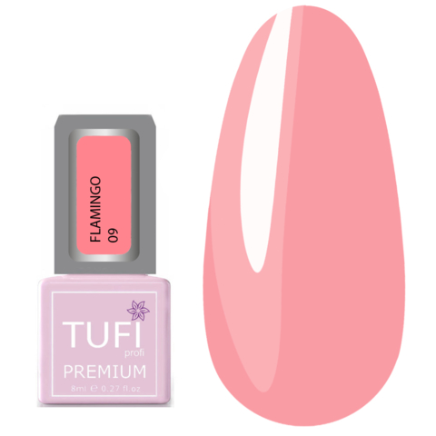 Гель-лак TUFI profi Premium Flamingo №09 Бледный коралл, 8 мл