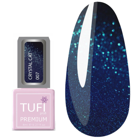 Гель-лак TUFI profi Premium Crystal Cat №07 Серце океану, 8 мл