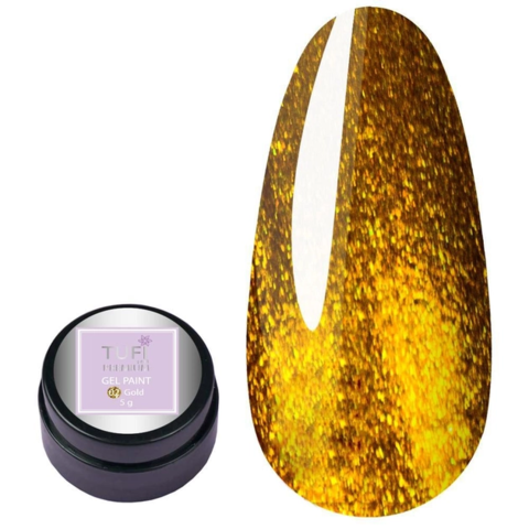 Гель-фарба TUFI profi Premium №02 5 г, золото з блискітками