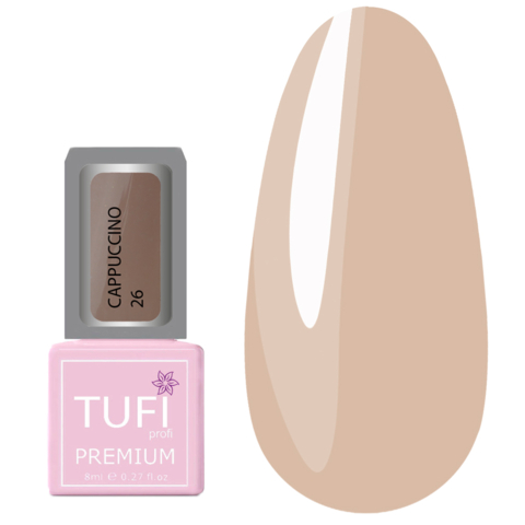 Гель-лак TUFI profi Premium Cappuccino №26 Крем з блиском, 8 мл