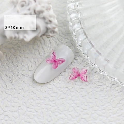 Шармы (фигурки) для ногтей HD-B5 Бабочка 8х10 мм (1 шт), розовые