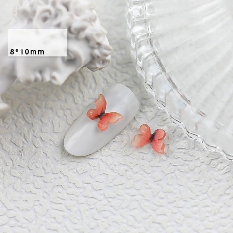 Шармы (фигурки) для ногтей HD-B2 Бабочка 8х10 мм (1 шт), коралловые