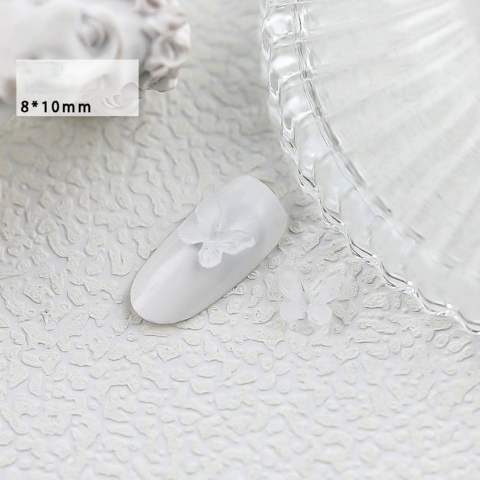 Шармы (фигурки) для ногтей HD-B19 Бабочка 8х10 мм (1 шт), прозрачно-белые