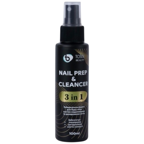 Обезжириватель для ногтей Total Beauty 3в1 Nail Prep & Cleanser золото, 100 мл