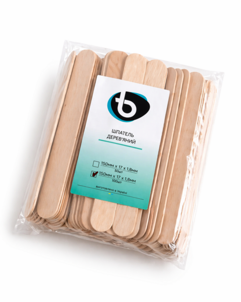 Шпатель деревянный Total Beauty 150*17*1,8 (100 шт/уп)