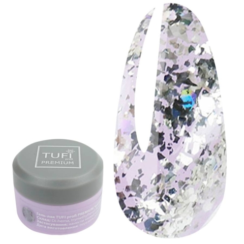 Гель-лак TUFI profi Premium Sparkle №06 Белое золото, 5 мл