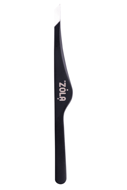 Пинцет профессиональный для бровей Zola Black, скошенный