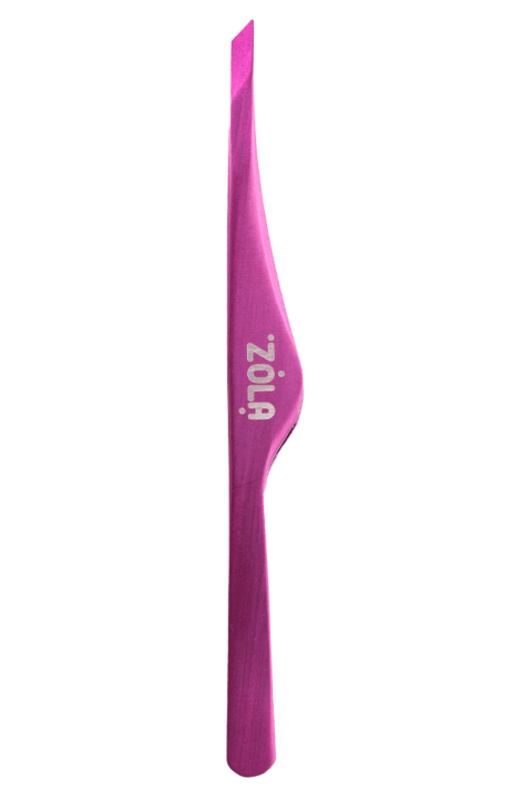 Пінцет професійний для брів Zola Pink, скошений