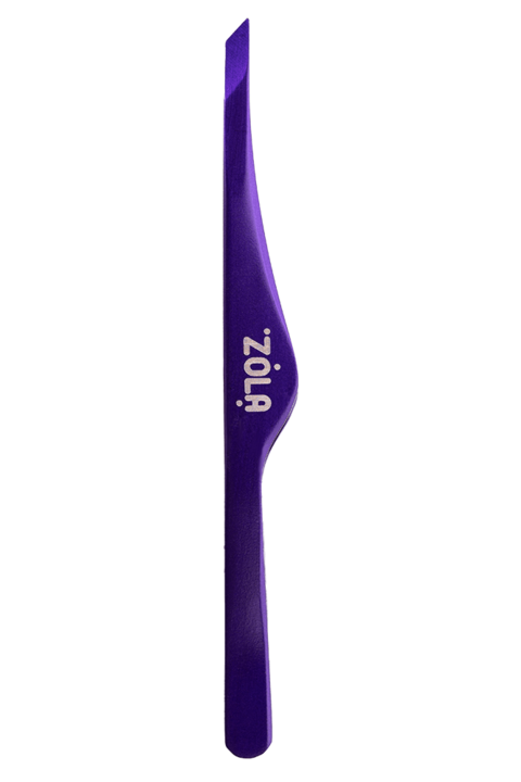 Пінцет професійний для брів Zola Violet, скошений