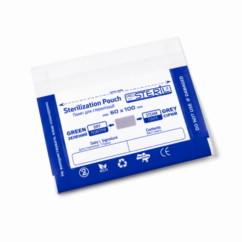 Пакети для стерилізації ProSteril, 60*100 СP W, комбіновані прозорі, універсальні (100шт/уп)