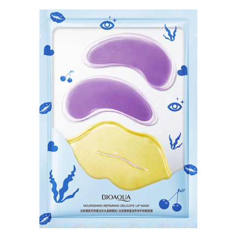 Набір патчів гідрогелевих для очей та губ Bioaqua, 6 г+8 г