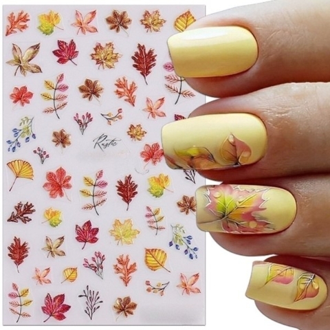 Наклейки на ногти ForMe Autumn GOLD.017, разноцветные