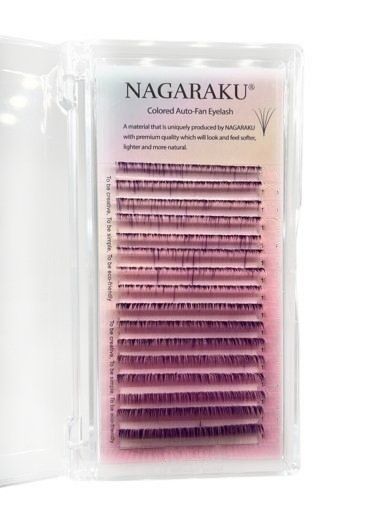 Вії Nagaraku омбре easy fan фіолетові Mix С, 0.07 9-15 мм