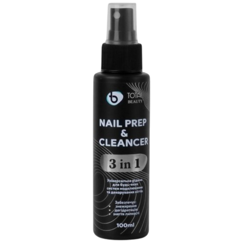 Обезжириватель для ногтей Total Beauty 3в1 Nail Prep & Cleanser серебро, 100 мл