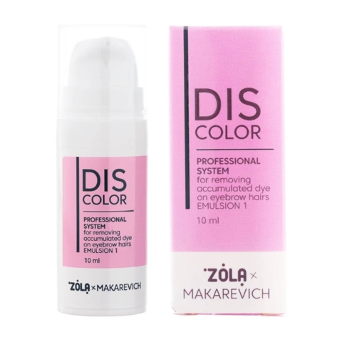 Система видалення накопиченого барвника з волосків брів Zola x Makarevich Discolor Emulsion №1, 10 мл