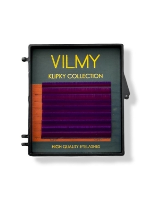 Вії Vilmy Klipky Mix 8 ліній фіолетові L 0.10, 7-14 мм