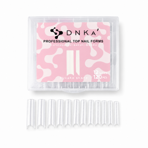 Форми для нарощування нігтів DNKa Reusable Upper Nail Forms Square Sharp (120 шт/уп)