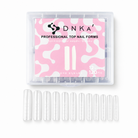 Формы для наращивания DNKa Reusable Upper Nail Forms Long Square (120 шт/уп)