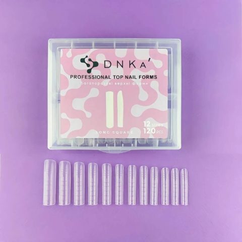 Форми для нарощування нігтів DNKa Reusable Upper Nail Forms Long Square (120 шт/уп)