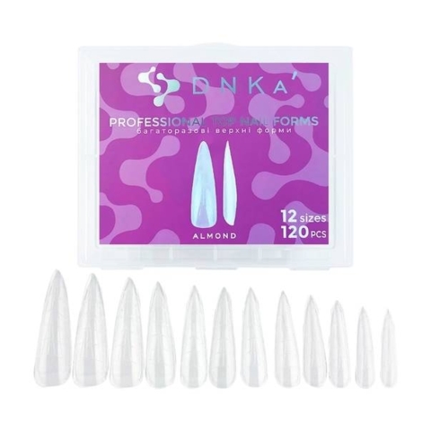 Форми для нарощування нігтів DNKa Reusable Upper Nail Forms Almond (120 шт/уп)