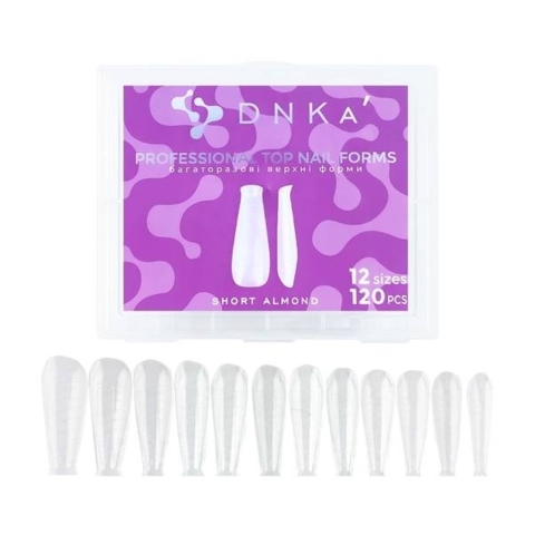 Форми для нарощування нігтів DNKa Reusable Upper Nail Forms Short Almond (120 шт/уп)