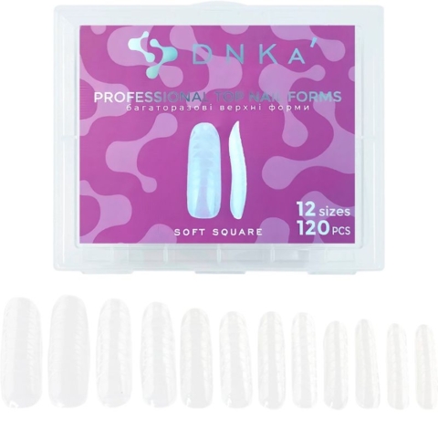 Форми для нарощування нігтів DNKa Reusable Upper Nail Forms Soft Square (120 шт/уп)