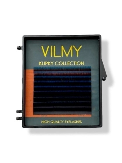 Вії Vilmy омбре Klipky Mix 8 ліній сині D 0.07, 7-14 мм