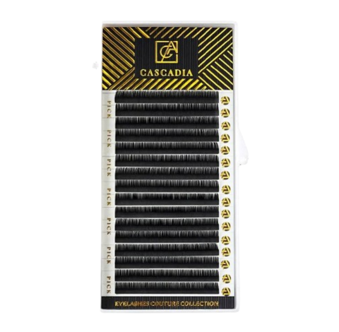 Ресницы Cascadia ​​черные 16 линий Mix С 0.10, 6-9 мм