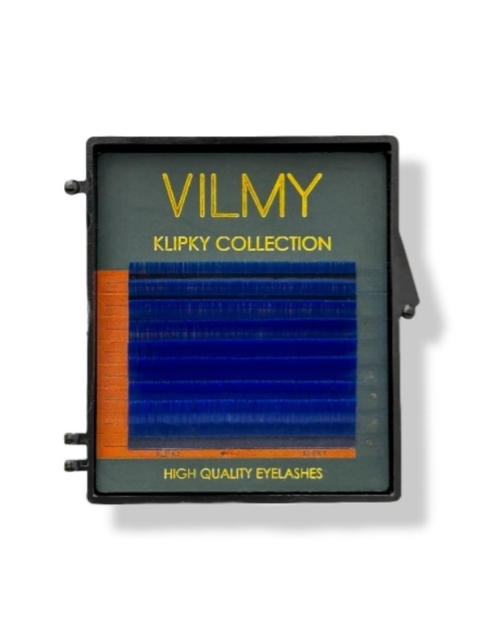 Вії Vilmy Klipky Mix 8 ліній сині C+ 0.07, 7-14 мм