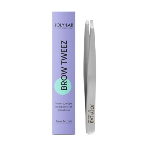 Пинцет для бровей Joly:Lab профессиональный скошенный