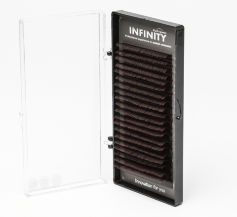 Вії Infinity темний шоколад C 0.07, 7 мм