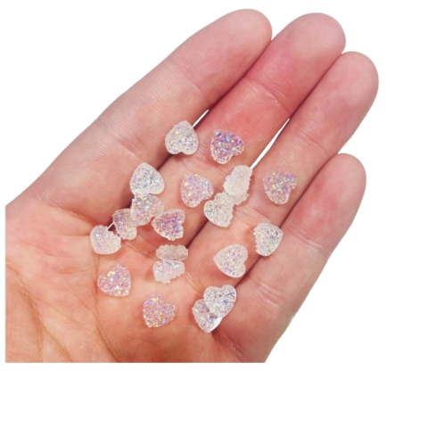 Шармы (фигурки) для ногтей S-384 Сахарное сердце 7.5х7.5 мм (1 шт), белые