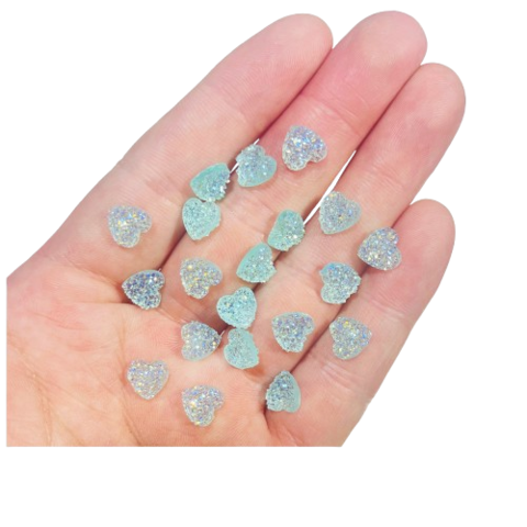 Шармы (фигурки) для ногтей S-386 Сахарное сердце 7.5х7.5 мм (1 шт), бирюзовые