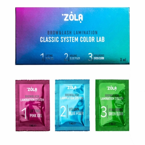 Набір складів для ламінування Zola Brow&Lash Lamination Classic System Color Lab 1 мл х 3шт