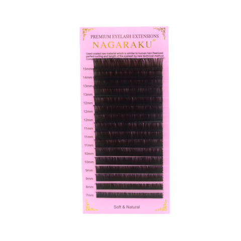 Вії Nagaraku коричневі Mix N 0.1 7-15 мм